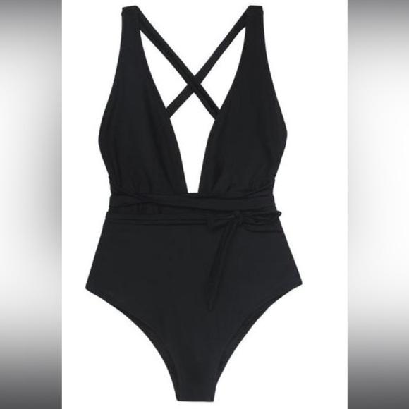 CUPSHE Women’s One Piece Swimsuit Sexy Deep V Neck Bathing Suit Crisscro… - Picture 3 of 4